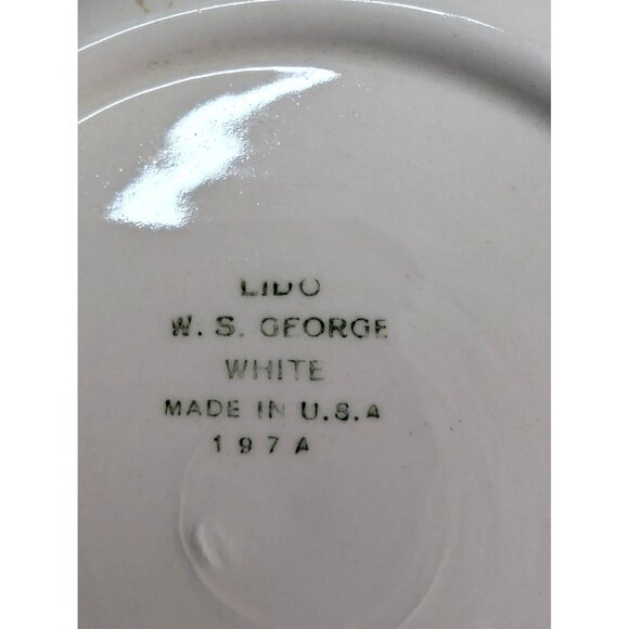 LIDO W.S. George White Made in The U.S.A. Peach Blossom Vintage Dishware 4 Piece - Picture 11 of 11